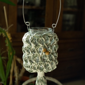 Makramé lámpás-mécsestartó - Meska.hu