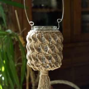 Makramé lámpás-mécsestartó - Meska.hu