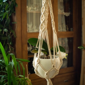  Makramé virágtartó  - otthon & életmód - virágdekoráció - virágtartó - függő virágtartó - Meska.hu