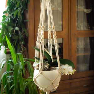  Makramé virágtartó  - otthon & életmód - virágdekoráció - virágtartó - függő virágtartó - Meska.hu