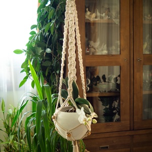  Makramé virágtartó  - otthon & életmód - virágdekoráció - virágtartó - függő virágtartó - Meska.hu