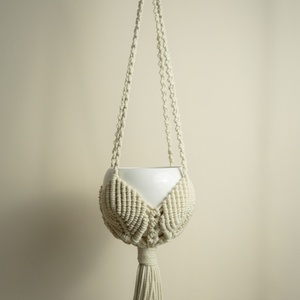  Makramé virágtartó , Otthon & Életmód, Virágdekoráció, Virágtartó, Függő virágtartó, Csomózás, MESKA