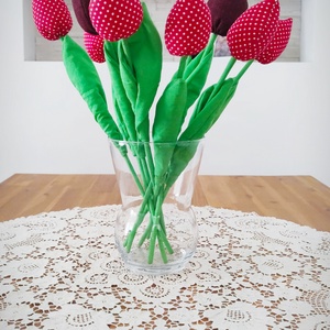 Textil tulipán csokor, bimbós - Meska.hu