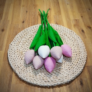 Textil tulipán csokor - otthon & lakás - dekoráció - asztal és polc dekoráció - asztaldísz - Meska.hu