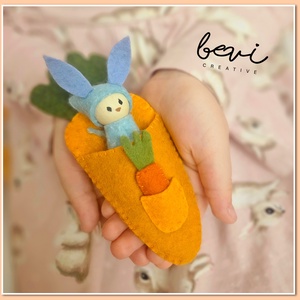 Gyapjúfilc húsvéti nyuszi pajti  - játék & sport - plüssállat & játékfigura - nyuszi - Meska.hu