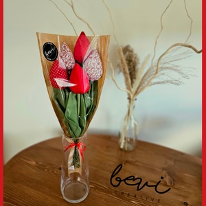 Textil tulipán virágcsokor  - Meska.hu