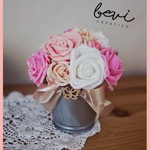 Rózsa asztaldísz, dekoráció , Otthon & Életmód, Virágdekoráció, Virágok, Virágcsokor, Mindenmás, MESKA