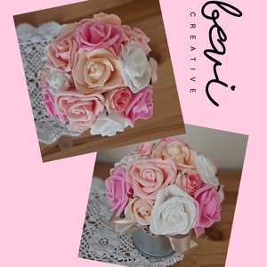 Rózsa asztaldísz, dekoráció  - otthon & életmód - virágdekoráció - virágok - virágcsokor - Meska.hu