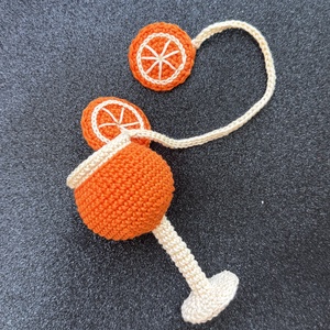 Horgolt Aperol Spritz táskadísz - táska & tok - kulcstartó & táskadísz - táskadísz - Meska.hu