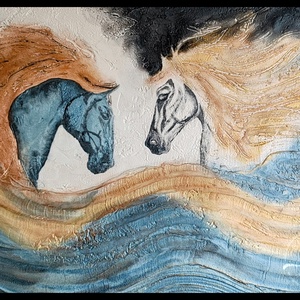 Embrace of horses - otthon & életmód - dekoráció - kép & falikép - 3d képek - Meska.hu