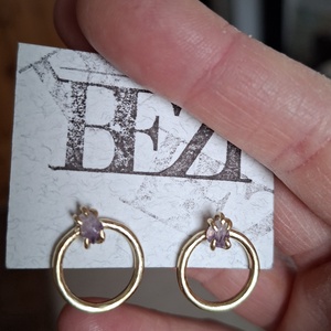 ametiszt fulbevalo - Meska.hu