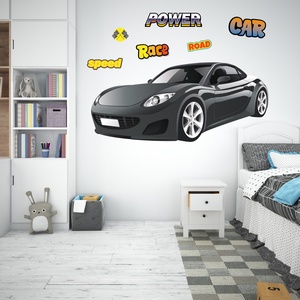 Sportcar black, Otthon & Életmód, Babaszoba, gyerekszoba, Gyerekszoba falmatrica, Fotó, grafika, rajz, illusztráció, MESKA