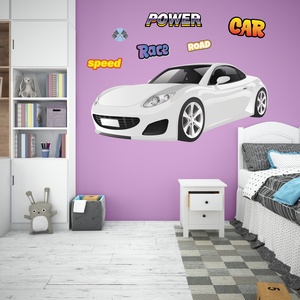 Sportcar white, Otthon & Életmód, Babaszoba, gyerekszoba, Gyerekszoba falmatrica, Fotó, grafika, rajz, illusztráció, MESKA