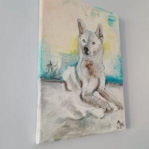 Husky kutya - otthon & életmód - dekoráció - kép & falikép - vászonkép - Meska.hu