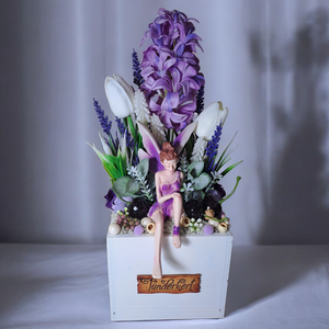 Tündérkert,nagy szárnyú tündérrel, Otthon & Életmód, Dekoráció, Asztal és polc dekoráció, Asztaldísz, Virágkötés, MESKA