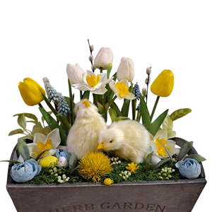 Tavasz,élethű csibékkel - otthon & életmód - dekoráció - húsvéti asztaldíszek - Meska.hu