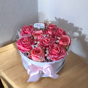 Rózsabox élethű rózsákkal, Otthon & Életmód, Dekoráció, Asztal és polc dekoráció, Asztaldísz, , MESKA