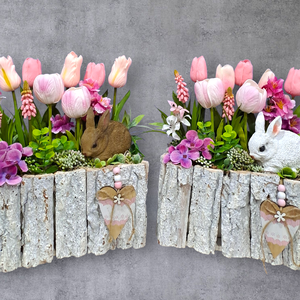 Nyuszi ül a fűben - ünnepi díszek, dekorációk - húsvéti díszek és dekorációk - húsvéti asztaldíszek - Meska.hu