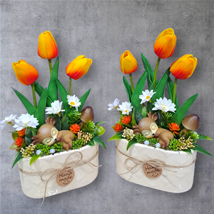 Alvó őzike a virágok közt, Ünnepi díszek, dekorációk, Húsvéti díszek és dekorációk, Húsvéti asztaldíszek, , MESKA