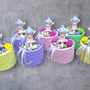 Tündérlányok kaspóban - otthon & életmód - virágdekoráció - virágdíszek - asztali virágdísz - Meska.hu