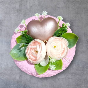 Színes korongban szív - otthon & életmód - virágdekoráció - virágdíszek - asztali virágdísz - Meska.hu