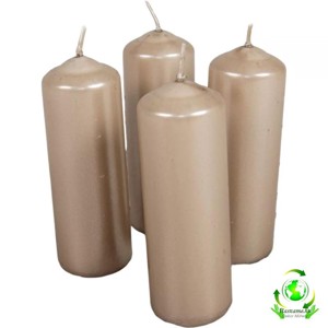 Metál henger gyertya szett 40x120mm - homok, Kellékek & szerszámok, Dekorációs gyertya, Dekorációs kellékek, , MESKA