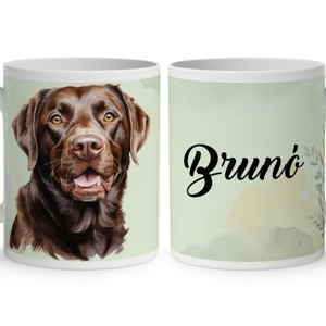 Névvel kérhető - Barna labrador portré mintás bögre, Otthon & Életmód, Konyhafelszerelés, tálalás, Tálalás, Bögre & Csésze, , MESKA