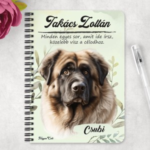 Személyre szabható - Kaukázusi juhászkutya portré mintás A6-os füzet - otthon & életmód - papír, írószer - jegyzetfüzet & napló - Meska.hu