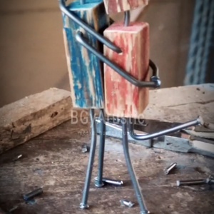 Rusztikus fa dekorációs figura, Otthon & Életmód, Dekoráció, Asztal és polc dekoráció, Asztaldísz, Famegmunkálás, Fémmegmunkálás, MESKA