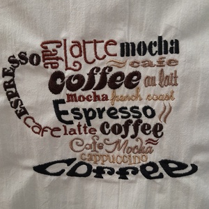 Kávé Design Nagy Méretű Konyharuha, Törlőkendő Gépi Hímzés - otthon & életmód - konyhafelszerelés, tálalás - konyhai textil - konyharuha & törlőkendő - Meska.hu Kávé Design Nagy Méretű Konyharuha, Törlőkendő Gépi Hímzés - otthon & életmód - konyhafelszerelés, tálalás - konyhai textil - konyharuha & törlőkendő - Meska.hu