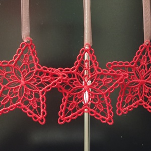 3 db Csillag Karácsonyfadísz, Szabadon Álló Csipke Gépi Hímzéssel, 3 színben, Karácsony, Karácsonyi lakásdekoráció, Karácsonyfadíszek, Hímzés, MESKA