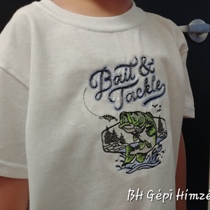 Horgász-Hal Design, Gyerek/Fiú Póló Gildan Gépi Hímzéssel - ruha & divat - babaruha & gyerekruha - póló - Meska.hu