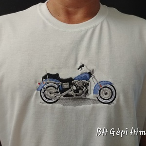 Motoros Design, Férfi Póló Gildan Gépi Hímzéssel - Meska.hu