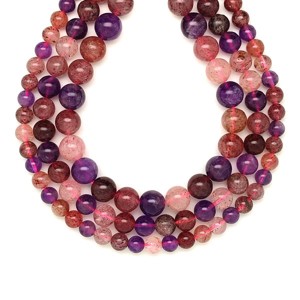 Ametiszt Eperkvarc golyó 6-7mm  ékszerkészítő alapanyag (füzér), Kellékek & szerszámok, Ásvány alapanyag, Ásványfüzér, , MESKA