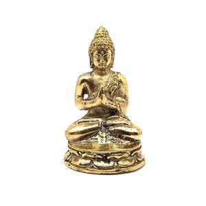 Réz figura Buddha arany 6,5x4cm - Meska.hu