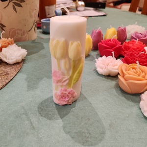 Tulipános gyertya - otthon & életmód - gyertya, illat, aroma - gyertya - Meska.hu