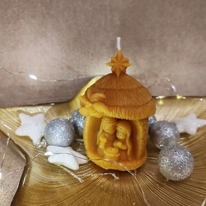 Méhviasz gyertyák - karácsony - karácsonyi lakásdekoráció - karácsonyi illatgyertya, mécses - Meska.hu