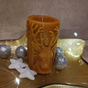 Méhviasz gyertyák  - karácsony - karácsonyi lakásdekoráció - karácsonyi illatgyertya, mécses - Meska.hu