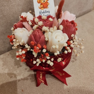 Viasz virág box  - otthon & életmód - dekoráció - virágdekoráció - virágok - virágbox - Meska.hu