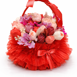 Viasz tulipános kosár - otthon & életmód - dekoráció - asztal és polc dekoráció - asztaldísz - Meska.hu