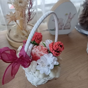 Szójaviasz virágkosár, Otthon & Életmód, Gyertya, illat, aroma, Illatviasz, Gyertya-, mécseskészítés, MESKA