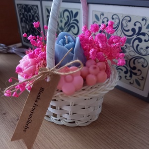 Illatviasz virágkosár, Otthon & Életmód, Virágdekoráció, Virágdíszek, Asztali virágdísz, Gyertya-, mécseskészítés, MESKA