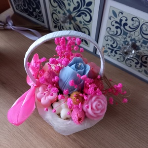 Illatviasz virágkosár - otthon & életmód - virágdekoráció - virágdíszek - asztali virágdísz - Meska.hu