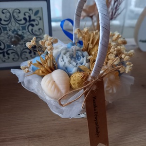 Illatviasz virágkosár - otthon & életmód - virágdekoráció - virágdíszek - asztali virágdísz - Meska.hu