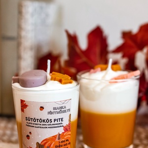 Sütőtökös pite illatú szójaviaszgyertya, Otthon & Életmód, Gyertya, illat, aroma, Gyertya, Gyertya-, mécseskészítés, MESKA