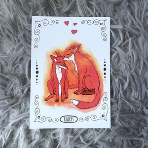 Rókás képeslap, Otthon & Életmód, Papír, írószer, Ajándékozás kellékei, Képeslap, üdvözlőlap, Fotó, grafika, rajz, illusztráció, MESKA