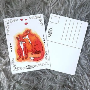 Rókás képeslap - otthon & életmód - papír, írószer - ajándékozás kellékei - képeslap, üdvözlőlap - Meska.hu