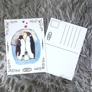 Pingvines képeslap - otthon & életmód - papír, írószer - ajándékozás kellékei - képeslap, üdvözlőlap - Meska.hu