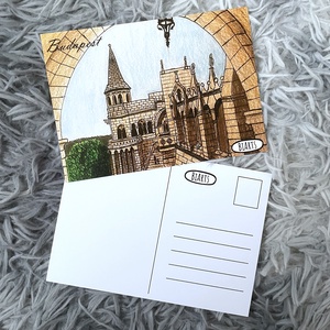 Budapest Halászbástya képeslap - otthon & életmód - papír, írószer - ajándékozás kellékei - képeslap, üdvözlőlap - Meska.hu