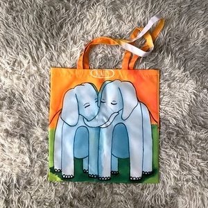 Elefántos textilszatyor, Táska & Tok, Bevásárlás & Shopper táska, Shopper, textiltáska, szatyor, Fotó, grafika, rajz, illusztráció, MESKA